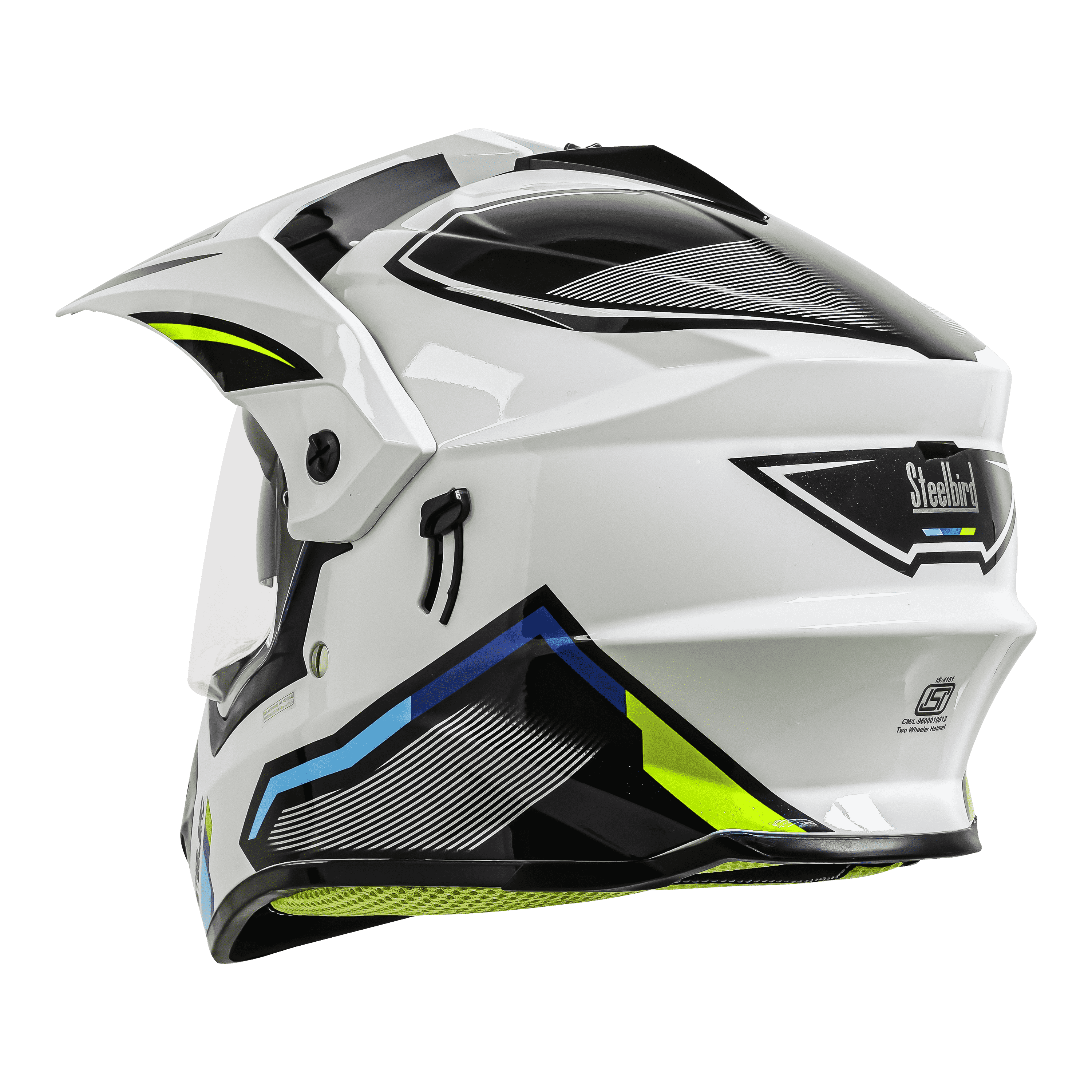 SBH-13 ISS RACER GLOSSY WHITE WITH NEON